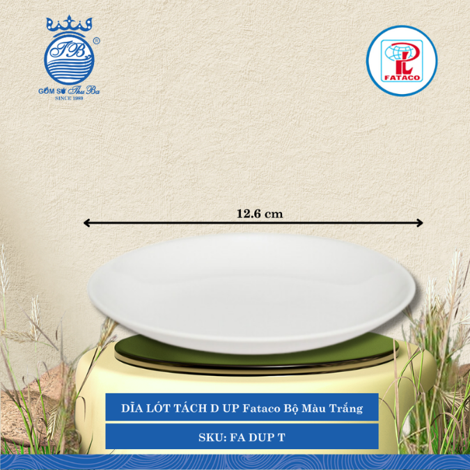 DĨA LÓT TÁCH D UP Fataco Bộ Màu Trắng Ø: 12.6cm Cao: 1.3cm Nhựa FA DUP T