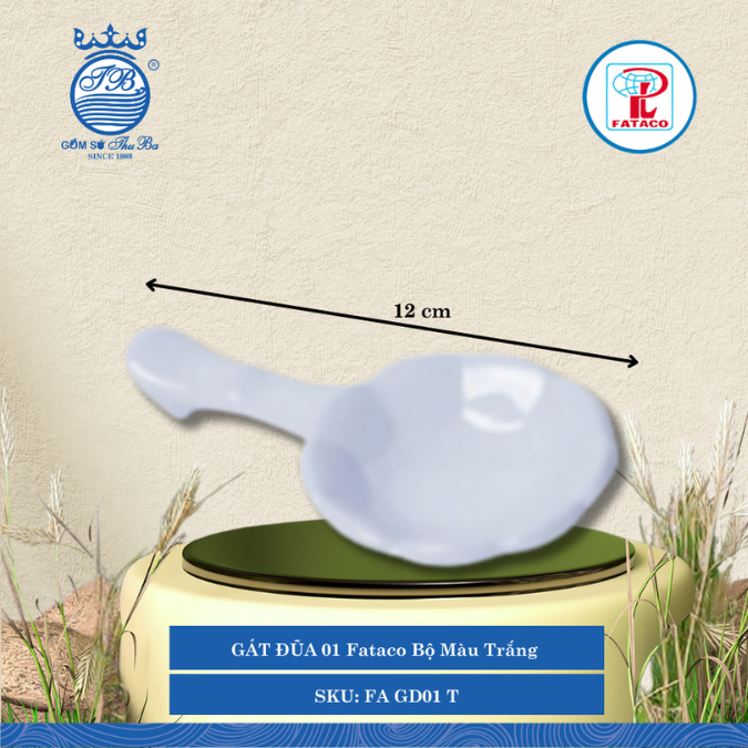 GÁT ĐŨA 01 Fataco Bộ Màu Trắng Dài: 12cm Rộng: 6.5cm Cao: 1.6cm Nhựa FA GD01 T