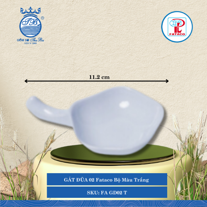 GÁT ĐŨA 02 Fataco Bộ Màu Trắng Dài: 11.2cm Rộng: 7.4cm Cao: 2cm Nhựa FA GD02 T
