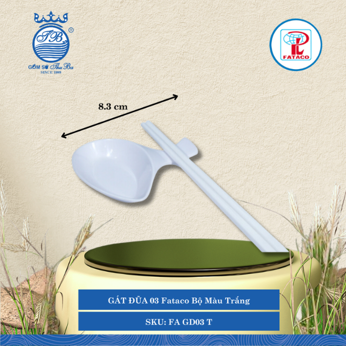 GÁT ĐŨA 03 Fataco Bộ Màu Trắng Dài: 8.8cm Rộng: 7.2cm Nhựa FA GD03 T