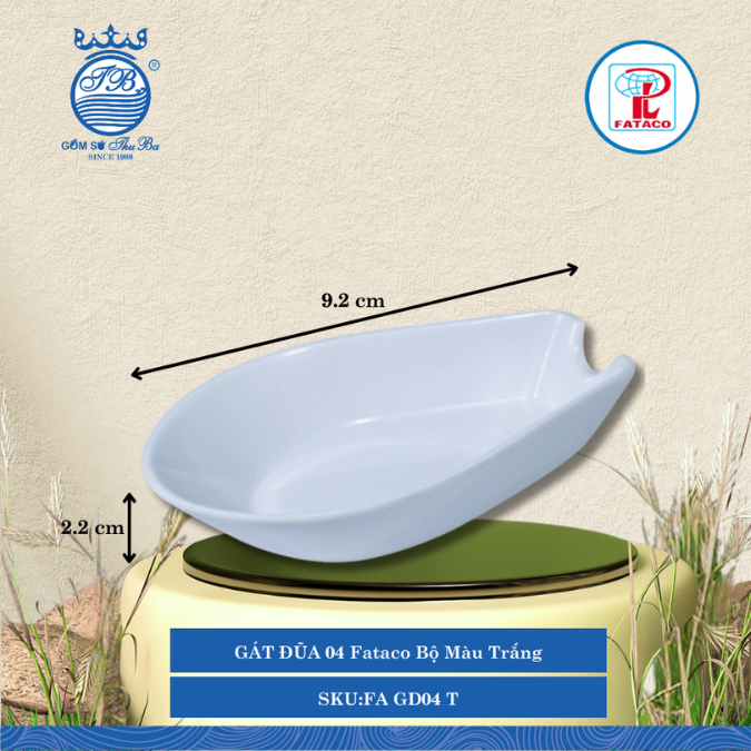 GÁT ĐŨA 04 Fataco Bộ Màu Trắng Dài: 9.2cm Rộng: 5.4cm Cao: 2.2cm Nhựa FA GD04 T