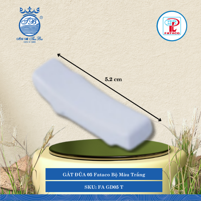 GÁT ĐŨA 05 Fataco Bộ Màu Trắng Dài: 5.2cm Rộng: 1.3cm Cao: 1.4cm Nhựa FA GD05 T