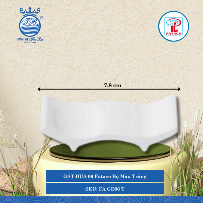 GÁT ĐŨA 06 Fataco Bộ Màu Trắng Dài: 7.8cm Rộng: 2.7cm Cao: 3.1cm Nhựa FA GD06 T