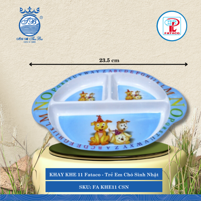 KHAY KHE 11 Fataco - Trẻ Em Chó Sinh Nhật Dài: 23.5cm Rộng: 17.5cm Cao: 2.2cm Nhựa FA KHE11 CSN