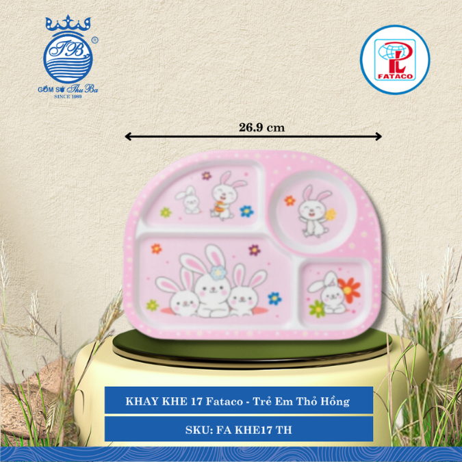 KHAY KHE 17 Fataco - Trẻ Em Thỏ Hồng Dài: 26.9cm Rộng: 20.8cm Cao: 1.8cm Nhựa FA KHE17 TH