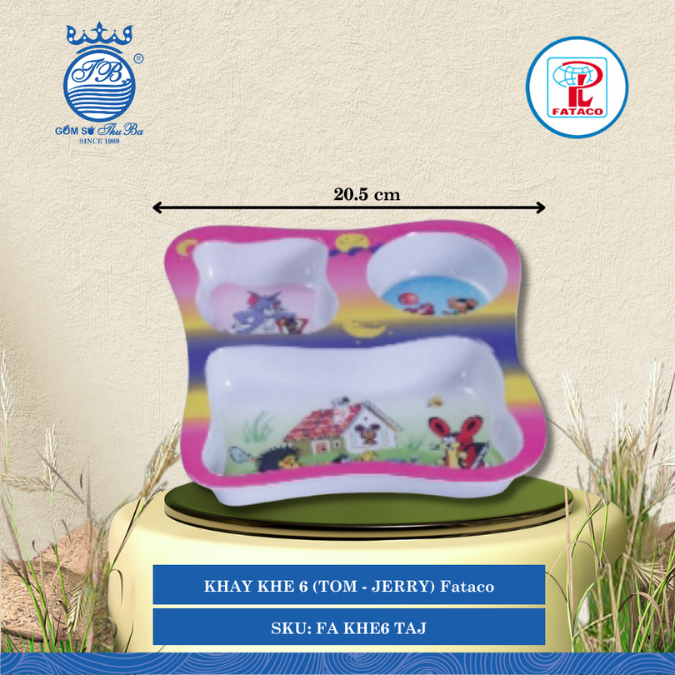KHAY KHE 6 (TOM - JERRY) Fataco - Trẻ Em TOM - JERRY Dài: 20.5cm Rộng: 22.5cm Cao: 2.6cm Nhựa FA KHE6 TAJ
