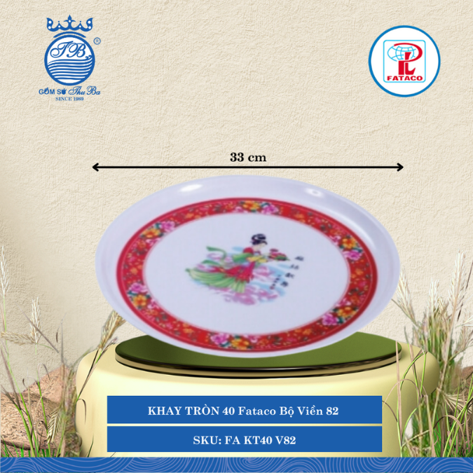 KHAY TRÒN 40 Fataco Bộ Viền 82 Ø: 33cm Cao: 1.9cm Nhựa FA KT40 V82