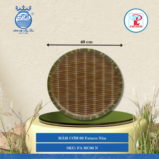 MÂM CƠM 03 Fataco Nâu Ø: 40cm Cao: 2cm Nhựa FA MC03 N