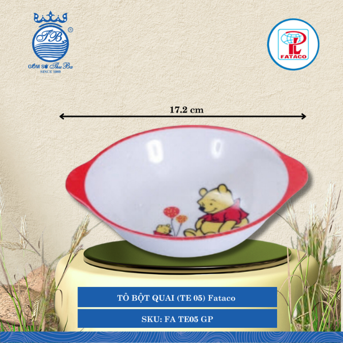 Tô Bột Quai (TE 05, TE 05L) Fataco Trẻ Em (Nhiều Size, Nhiều Hình) Nhựa