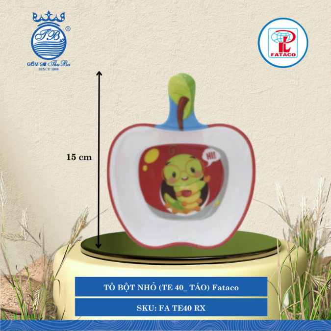 Tô Bột Nhỏ (TE 40 Táo) Fataco Trẻ Em (Nhiều Hình) Nhựa
