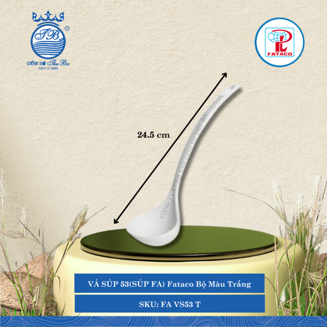 VÁ SÚP 53(SÚP FA) Fataco Bộ Màu Trắng Dài: 24.5cm Rộng: 8.5cm Nhựa FA VS53 T
