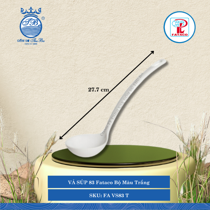 VÁ SÚP 83 Fataco Bộ Màu Trắng Dài: 27.7cm Rộng: 8cm Nhựa FA VS83 T