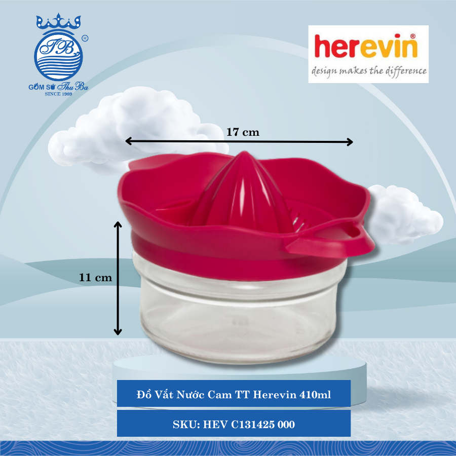 Đồ Vắt Nước Cam TT Herevin 410ml (Giao Màu Ngẫu Nhiên) 410ml Dài: 17cm Rộng: 11cm Cao: 11cm 12 Cái/Thùng HEV C131425 000