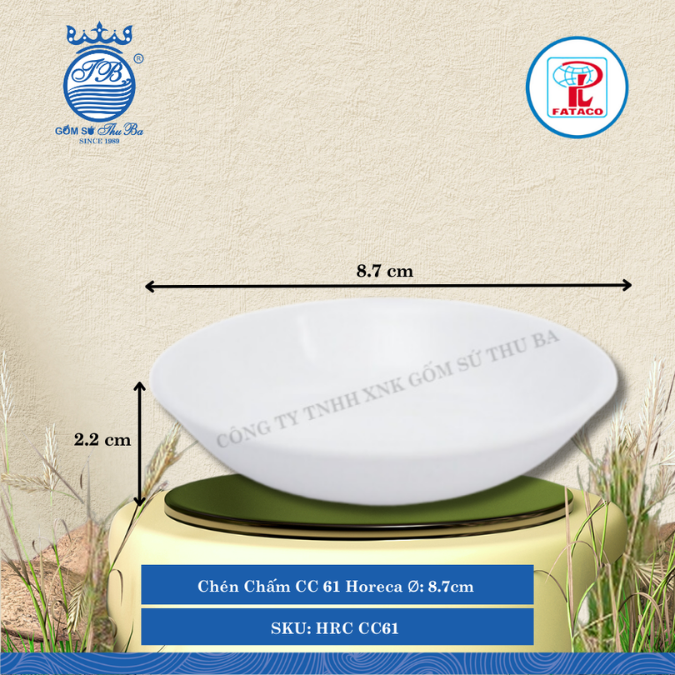Chén Chấm CC 61 Horeca Ø: 8.7cm Cao: 2.2cm Fataco Nhựa HRC CC61