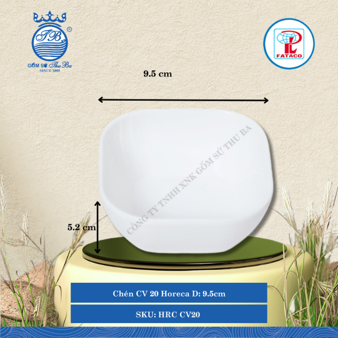 Chén CV 20 Horeca Dài: 9.5cm Rộng: 9.5cm Cao: 5.2cm Fataco Nhựa HRC CV20