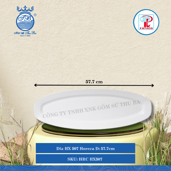 Dĩa HX 507 Horeca Dài: 57.7cm Rộng: 20.2cm Cao: 3.2cm Fataco Nhựa HRC HX507