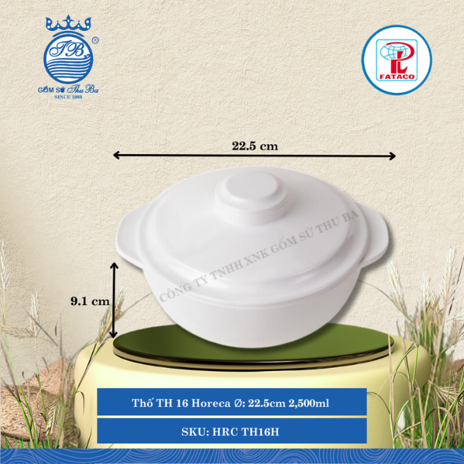Thố TH 16, TH 17 Horeca Trắng (Nhiều Size) Fataco Nhựa