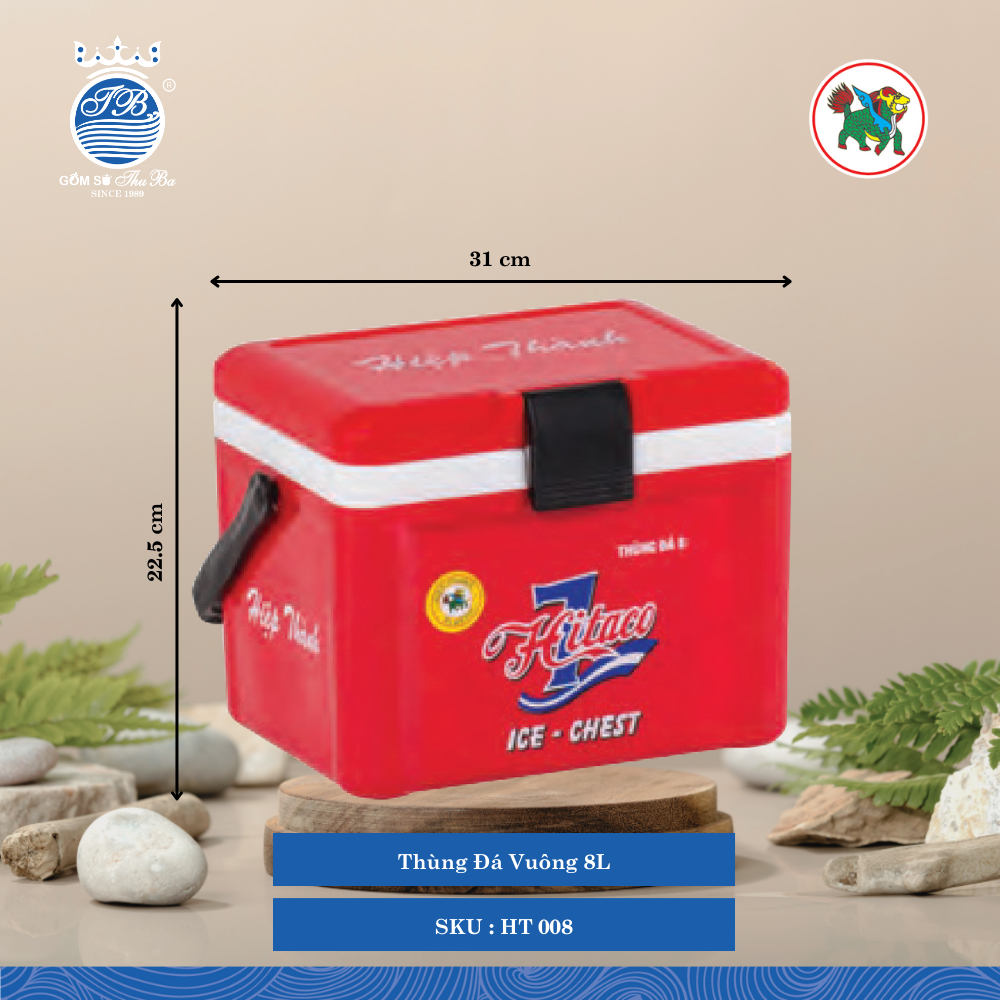 Thùng Đá Vuông 8L 8,000ml Dài: 31cm Rộng: 23cm Cao: 22.5cm Hiệp Thành Nhựa HT 008 (Giao Màu Ngẫu Nhiên)