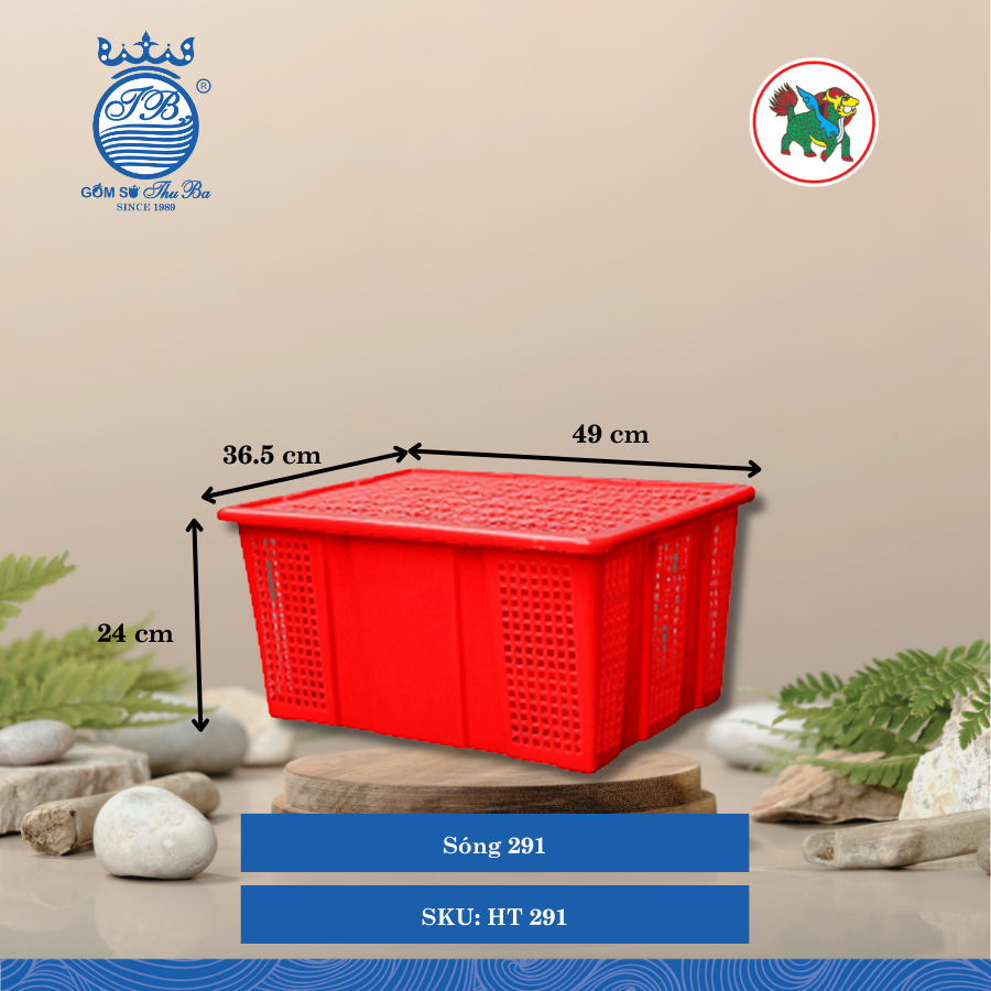 Sóng 291 Dài: 49cm Rộng: 36.5cm Cao: 24cm Hiệp Thành Nhựa HT 291 (Giao Màu Ngẫu Nhiên)