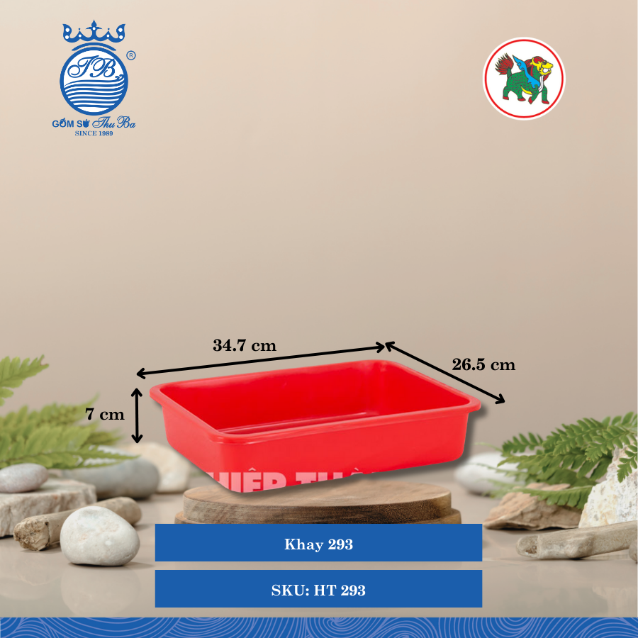 Khay 293 Dài: 34.7cm Rộng: 26.5cm Cao: 7cm Hiệp Thành Nhựa HT 293 (Giao Màu Ngẫu Nhiên)