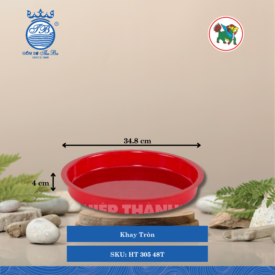 Khay Tròn Ø: 34.8cm Cao: 4cm Hiệp Thành Nhựa HT 305 48T (Giao Màu Ngẫu Nhiên)