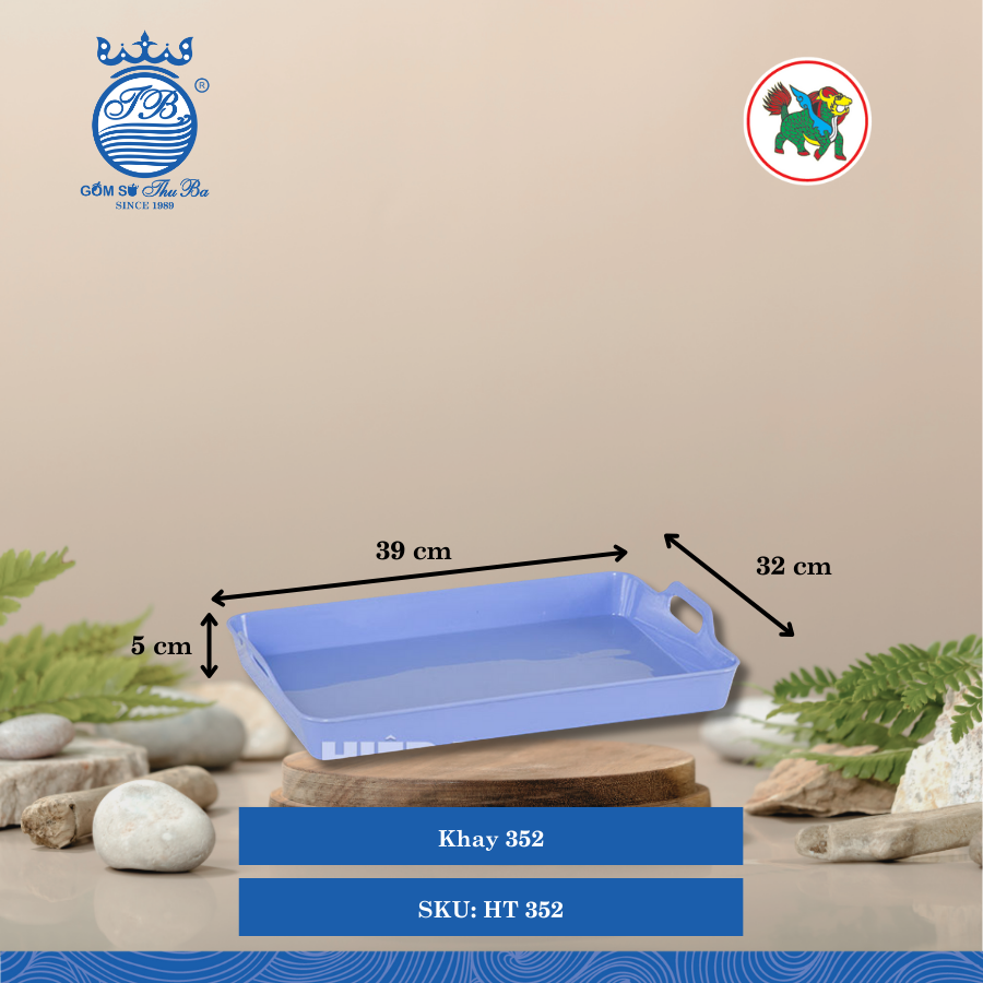 Khay 352 Dài: 39cm Rộng: 32cm Cao: 5cm Hiệp Thành Nhựa HT 352 (Giao Màu Ngẫu Nhiên)