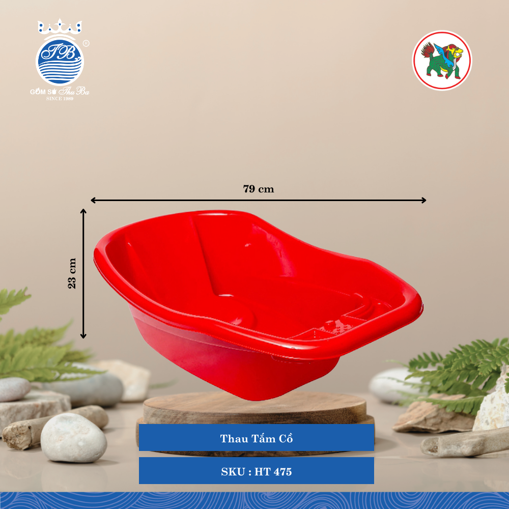 Thau Tắm Cồ Dài: 79cm Rộng: 47.5cm Cao: 23cm Hiệp Thành Nhựa HT 475 (Giao Màu Ngẫu Nhiên)