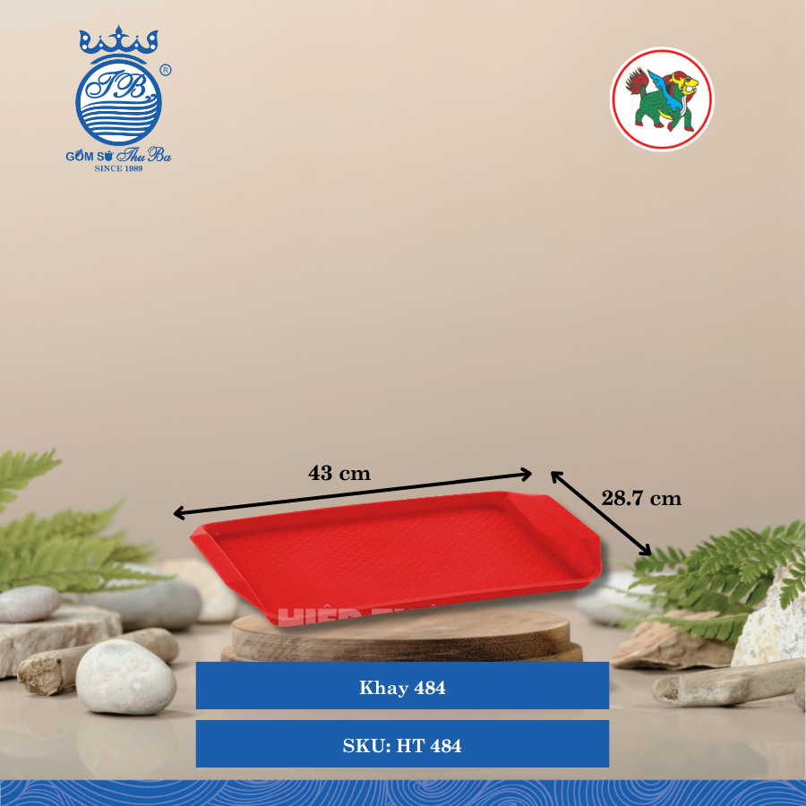 Khay 484 Dài: 43cm Rộng: 28.7cm Cao: 3.2cm Hiệp Thành Nhựa HT 484 (Giao Màu Ngẫu Nhiên)