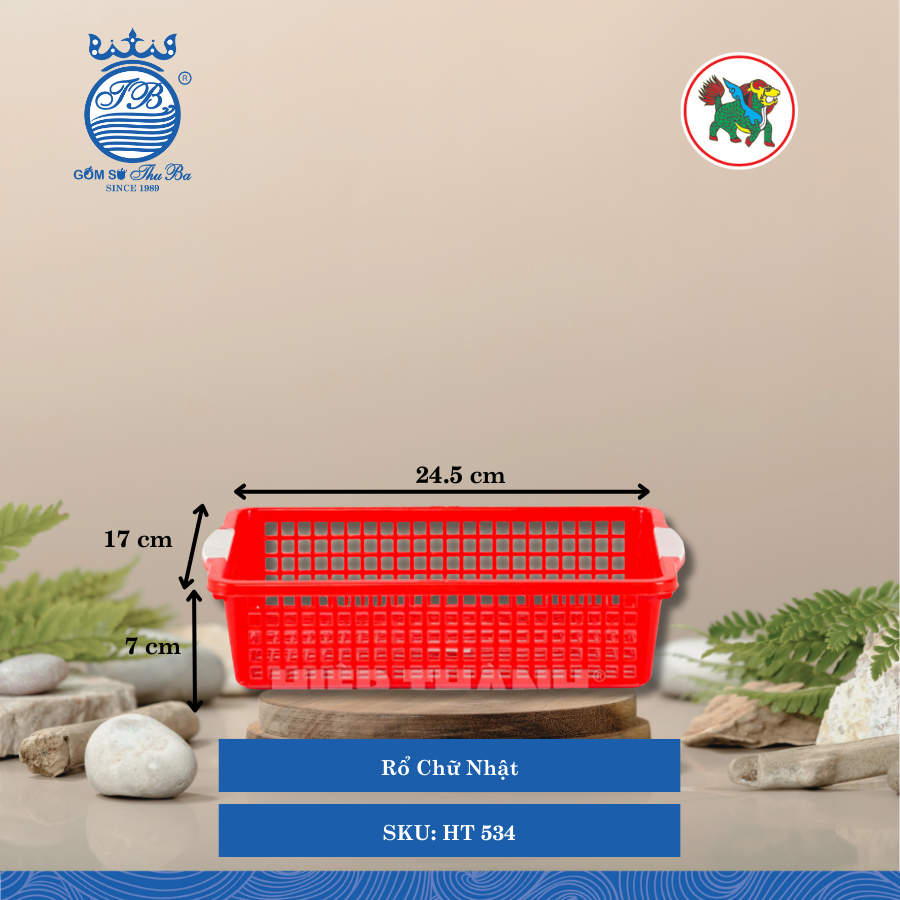 Rổ Chữ Nhật (Nhiều Size, Giao Màu Ngẫu Nhiên) Hiệp Thành Nhựa