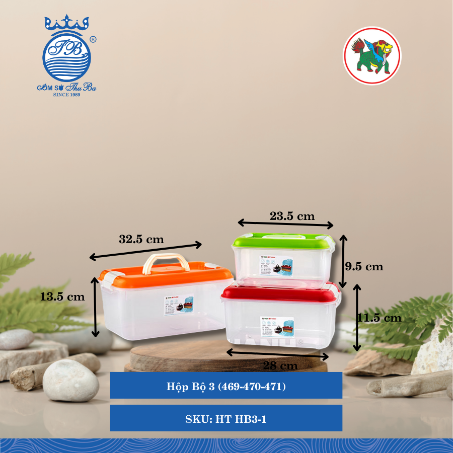 Hộp Bộ 3 (469-470-471) Hiệp Thành Nhựa HT HB3-1 (Giao Màu Ngẫu Nhiên)