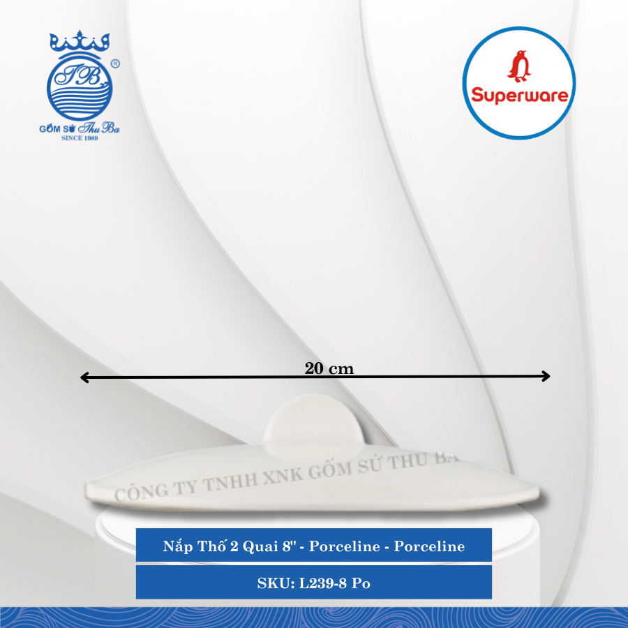 Nắp Thố 2 Quai Porceline Porceline (Nhiều Size) Superware Nhựa