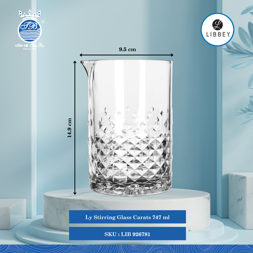 Ly Carats Ø: 9.5cm 747ml Cao: 14.9cm 6 Cái/Thùng Libbey Thuỷ tinh EU Glassware LIB 926781