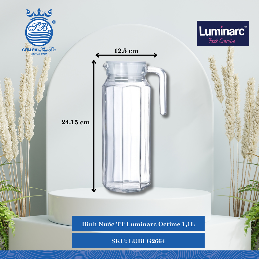 Bình Nước Octime (Nhiều Size) Luminarc Thủy Tinh