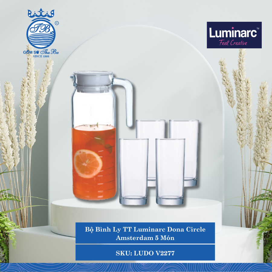 Bộ Bình Ly TT Luminarc Dona Circle Amsterdam 5 Món 6 Bộ/Thùng LUDO V2277