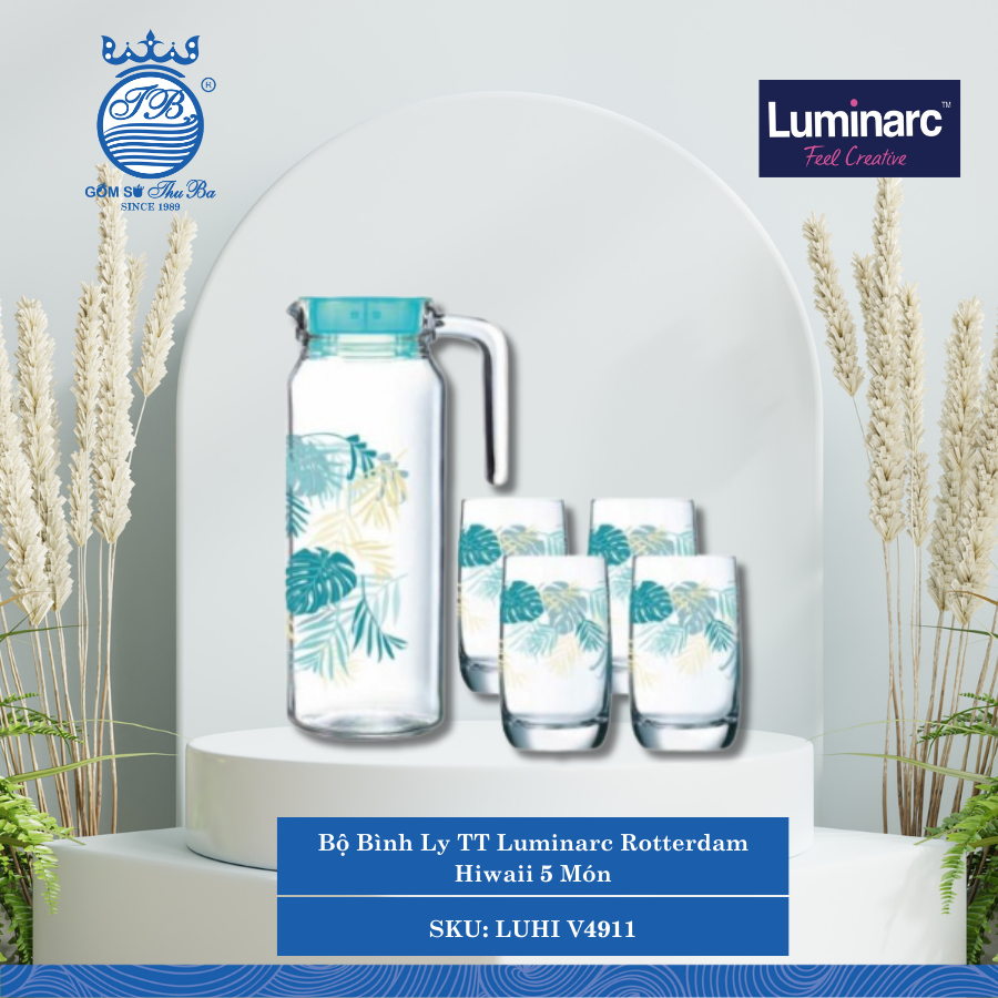 Bộ Bình Ly TT Luminarc Rotterdam Hiwaii 5 Món 6 Bộ/Thùng LUHI V4911