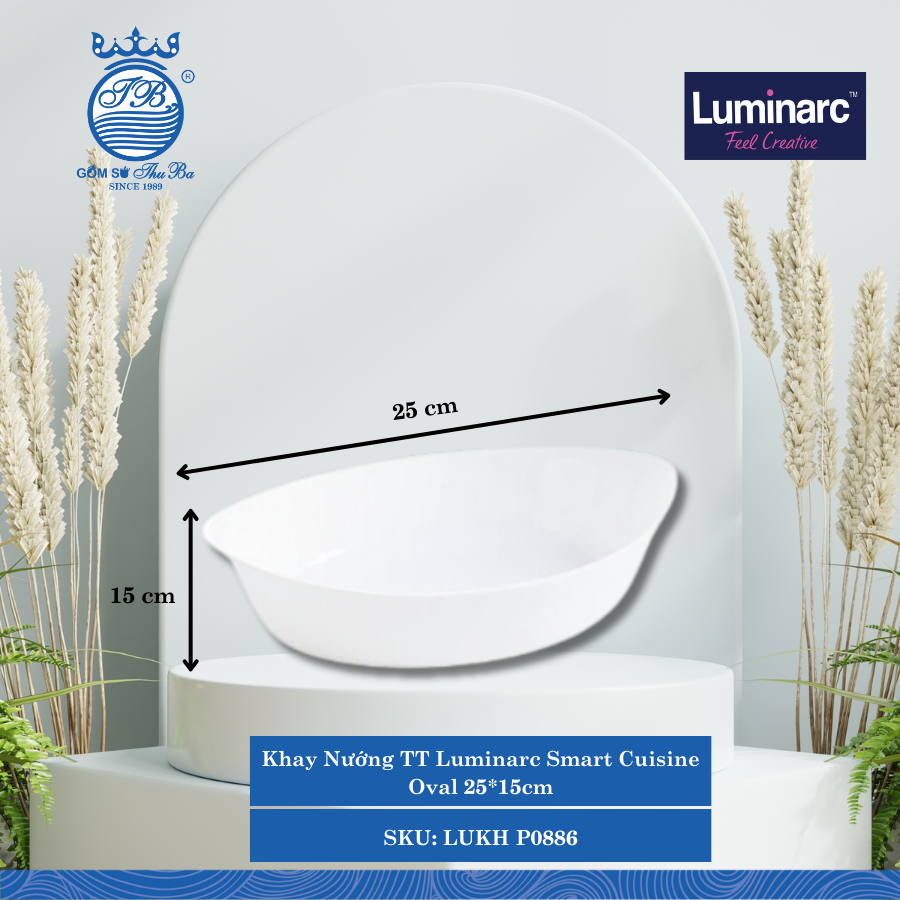 Khay Nướng TT Luminarc Smart Cuisine Oval 25*15cm Dài: 25cm Rộng: 15cm 6 Cái/Thùng LUKH P0886