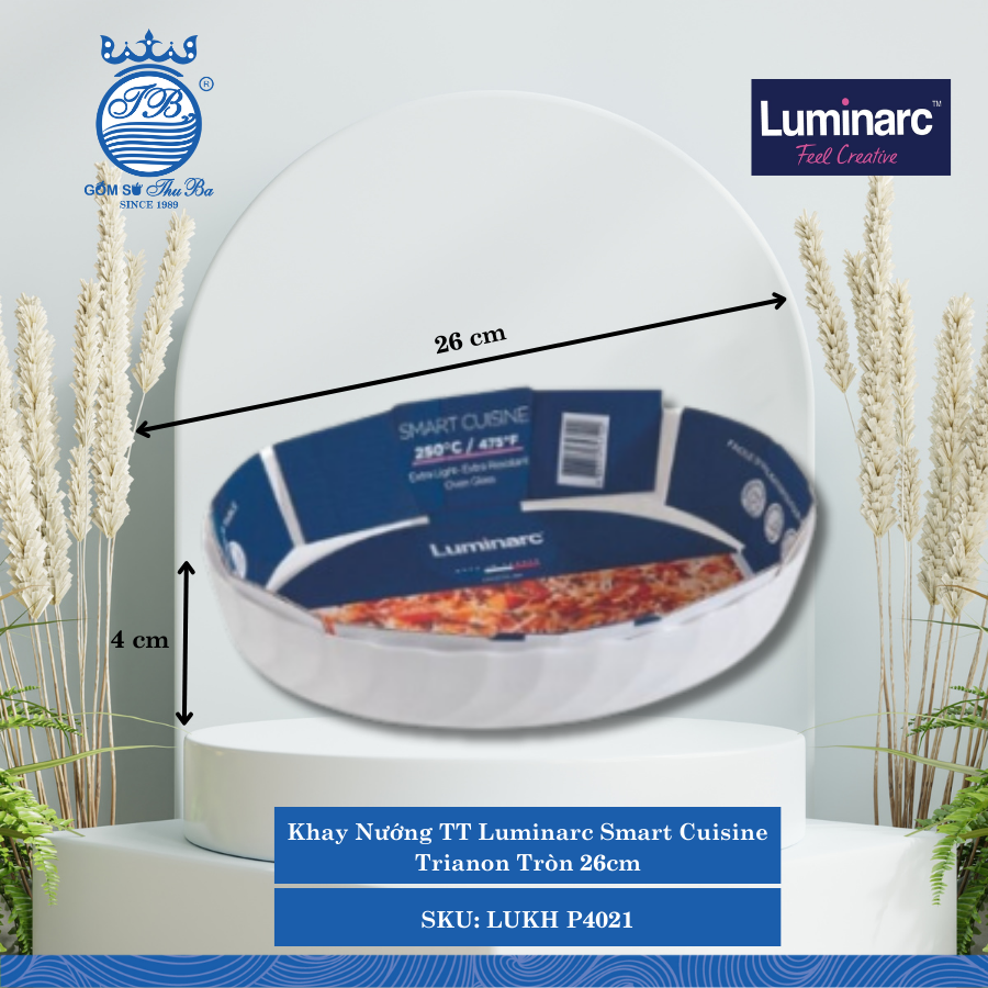 Khay Nướng TT Luminarc Smart Cuisine Trianon Tròn 26cm Ø: 26cm Cao: 4cm 6 Cái/Thùng LUKH P4021