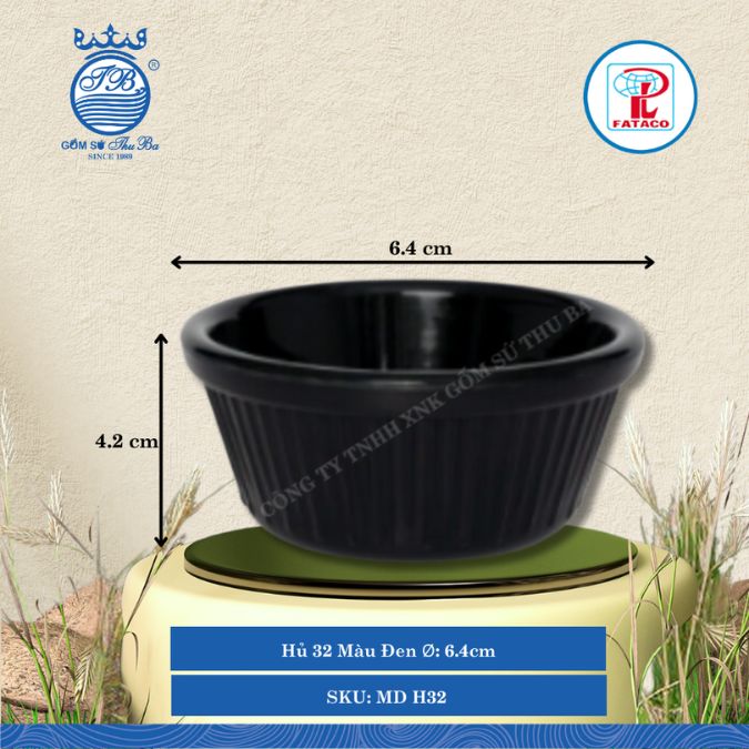 HŨ HU 32, HU 33, HU 34 Bộ Màu Đen (Nhiều Size) Fataco Nhựa