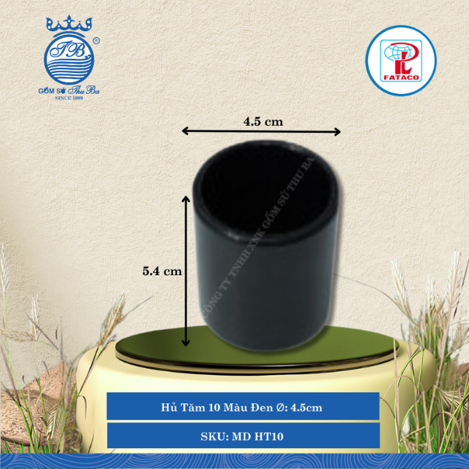 Hủ Tăm 10 Màu Đen Ø: 4.5cm Cao: 5.4cm Fataco Nhựa MD HT10