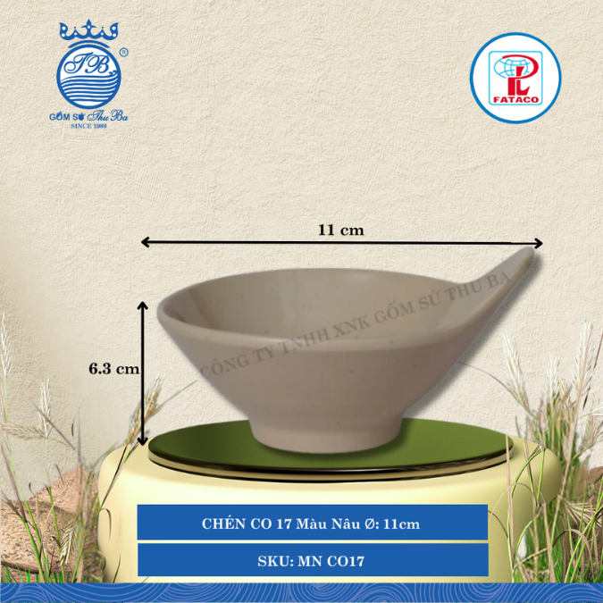 CHÉN CO 17 Màu Nâu Ø: 11cm Cao: 6.3cm Fataco Nhựa MN CO17