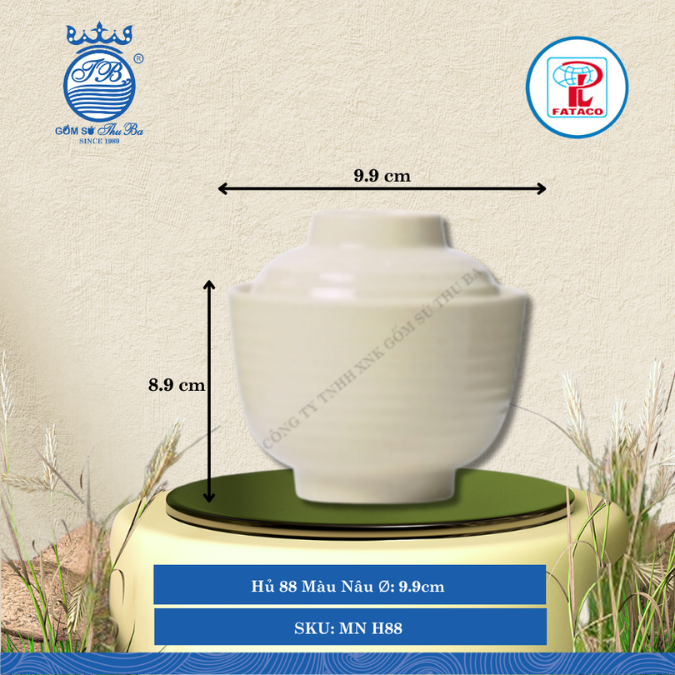 Hủ 88 Màu Nâu Ø: 9.9cm Cao: 8.9cm Fataco Nhựa MN H88