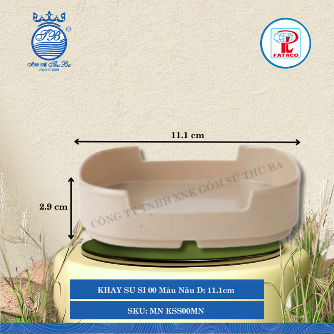 KHAY SU SI 00 Màu Nâu Dài: 11.1cm Rộng: 11.1cm Cao: 2.9cm Fataco Nhựa MN KSS00MN