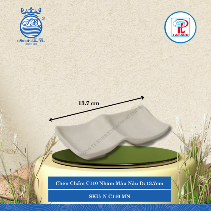 Chén Chấm C 110N, C 111N Nhám Màu Nâu (Nhiều Size) Fataco Nhựa
