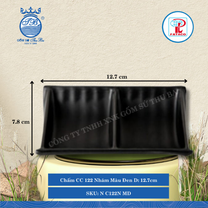 Chấm CC 122 Nhám Màu Đen Dài: 12.7cm Rộng: 7.8cm Cao: 2.7cm Fataco Nhựa N C122N MD