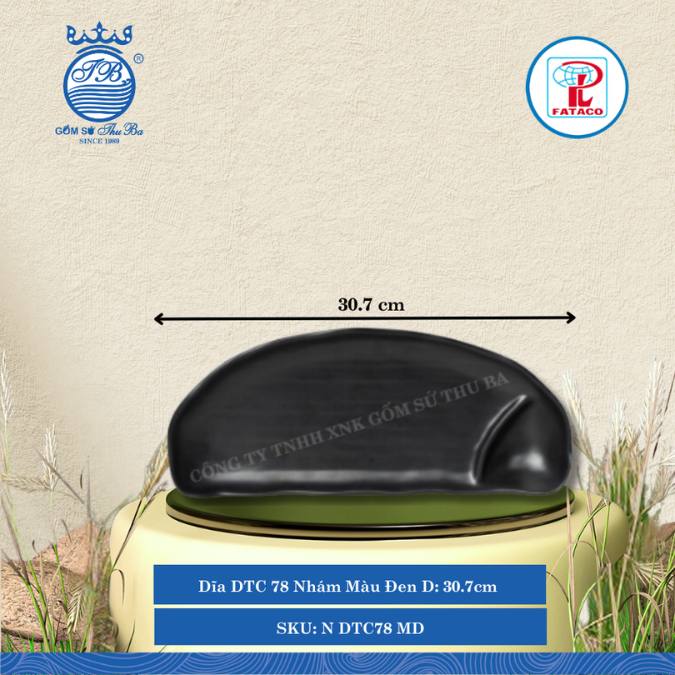 Dĩa DTC 78 Nhám Màu Đen Dài: 30.7cm Rộng: 12.8cm Cao: 2.8cm Fataco Nhựa N DTC78 MD