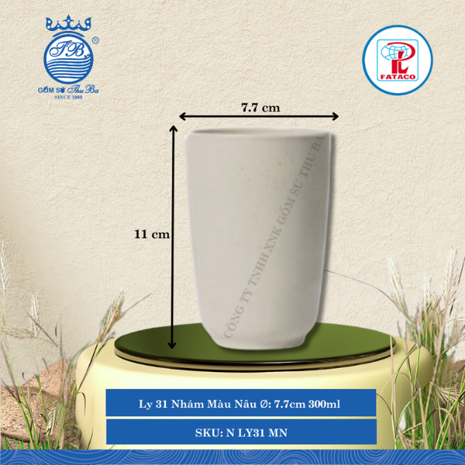 Ly 31 Nhám Màu Nâu Ø: 7.7cm 300ml Cao: 11cm Fataco Nhựa N LY31 MN