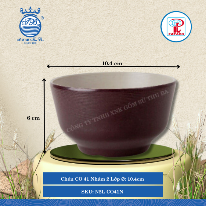 Chén CO 41 Nhám 2 Lớp Ø: 10.4cm Cao: 6cm Fataco Nhựa N2L CO41N
