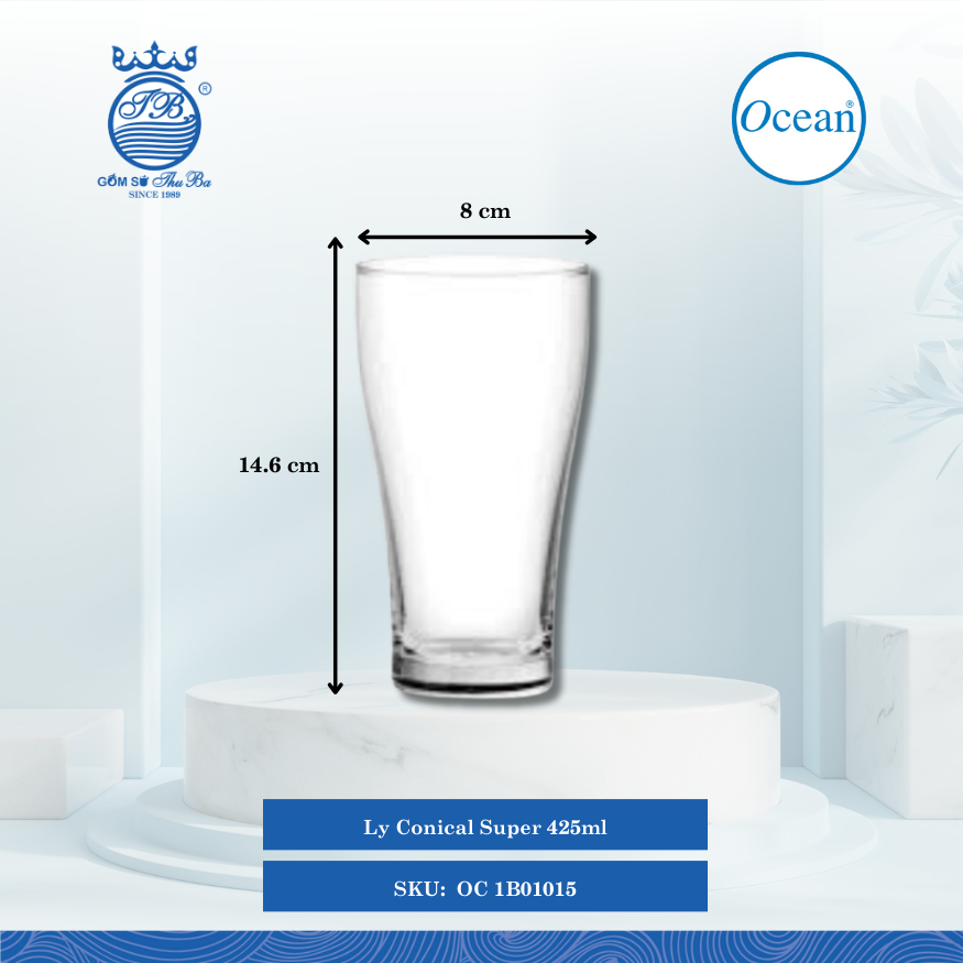 Ly Conical Super Ocean Thủy Tinh