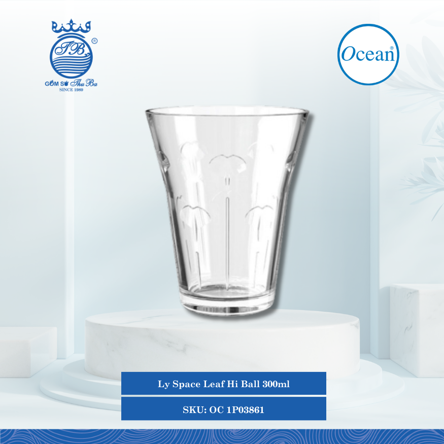 Ly Space Leaf Hi Ball, 300ml 300ml 48 Cái/Thùng 6 Cái/Hộp Ocean Thủy Tinh OC 1P03861