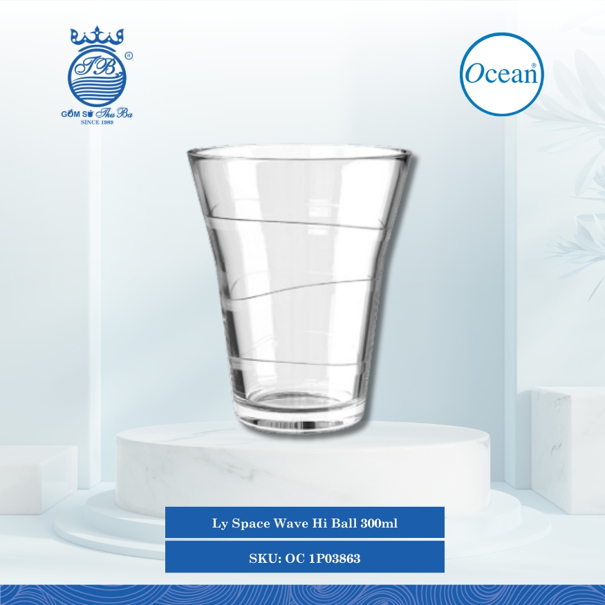 Ly Space Wave Hi Ball, 300ml 300ml 48 Cái/Thùng 6 Cái/Hộp Ocean Thủy Tinh OC 1P03863